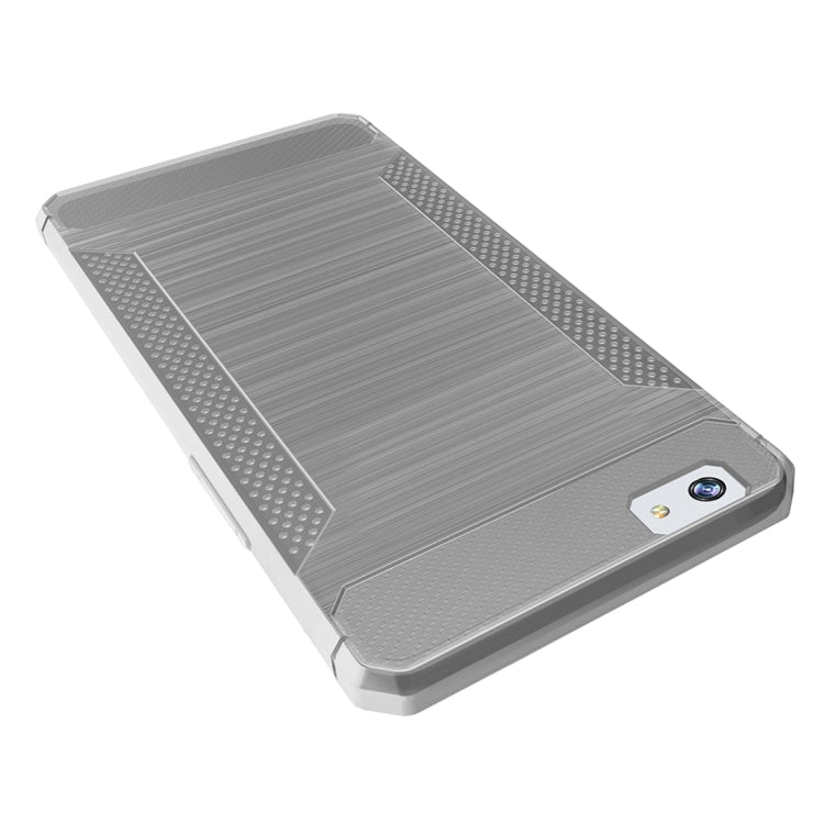 For OPPO  A57 / A39 Brushed Texture Carbon Fiber Anti-slip TPU Protective Cover Case