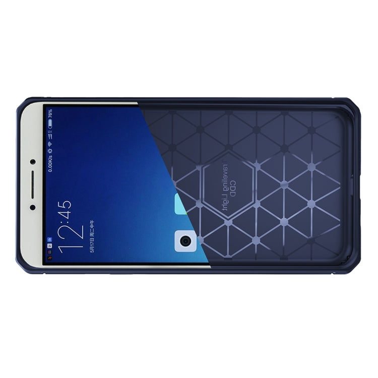 For OPPO  A57 / A39 Brushed Texture Carbon Fiber Anti-slip TPU Protective Cover Case