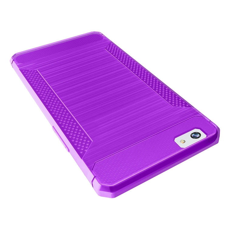 For OPPO  A57 / A39 Brushed Texture Carbon Fiber Anti-slip TPU Protective Cover Case