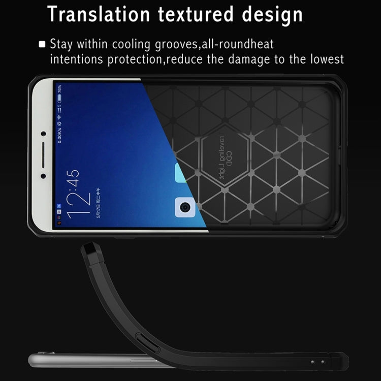 For OPPO  A57 / A39 Brushed Texture Carbon Fiber Anti-slip TPU Protective Cover Case
