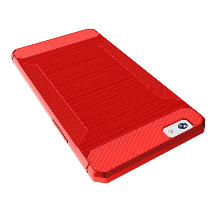 For OPPO  A57 / A39 Brushed Texture Carbon Fiber Anti-slip TPU Protective Cover Case