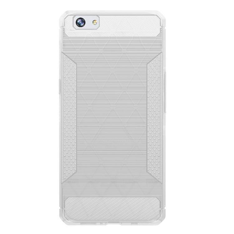 For OPPO  A57 / A39 Brushed Texture Carbon Fiber Anti-slip TPU Protective Cover Case