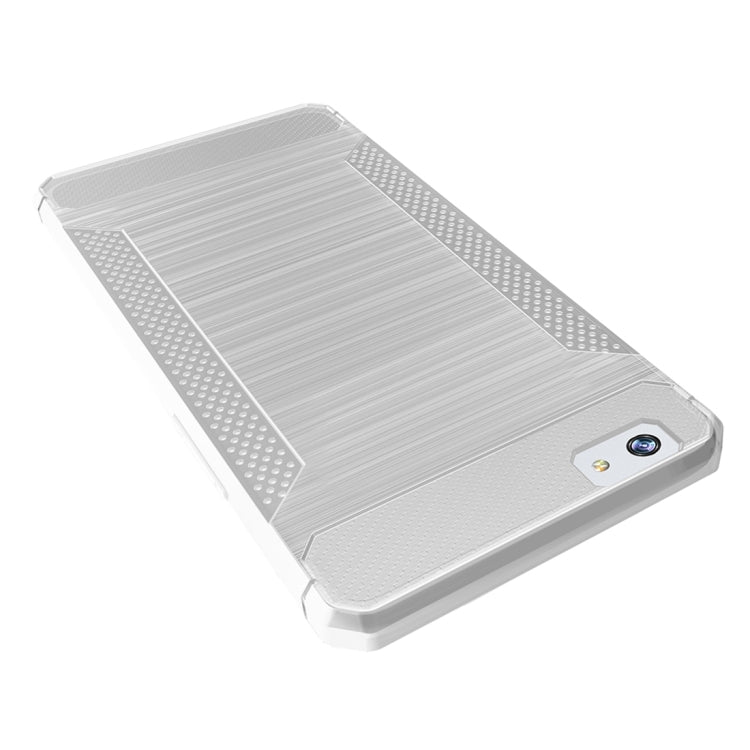 For OPPO  A57 / A39 Brushed Texture Carbon Fiber Anti-slip TPU Protective Cover Case