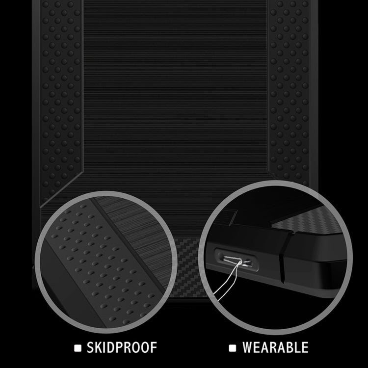 For OPPO  A57 / A39 Brushed Texture Carbon Fiber Anti-slip TPU Protective Cover Case