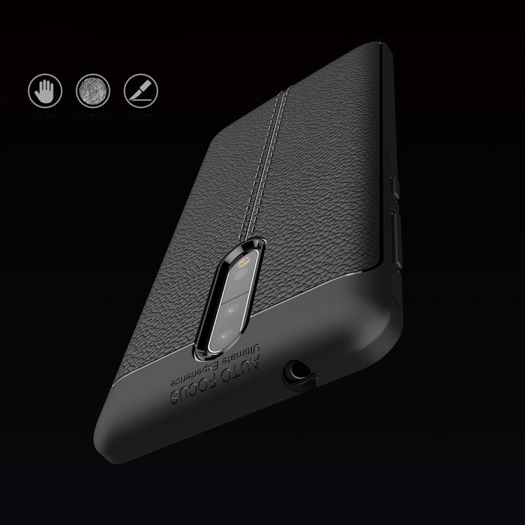 For Nokia 8 Litchi Texture Design Soft TPU Anti-skip Protective Cover Back Case