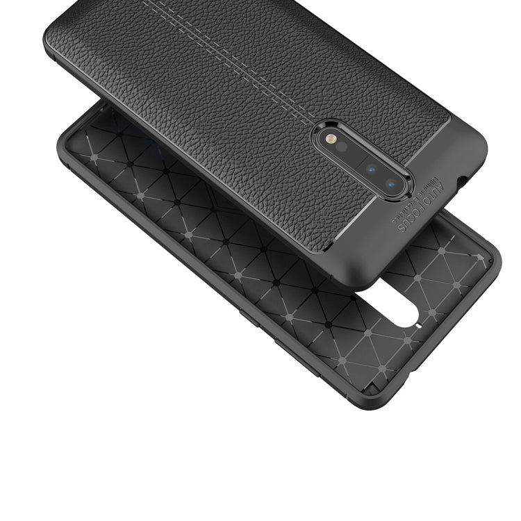 For Nokia 8 Litchi Texture Design Soft TPU Anti-skip Protective Cover Back Case
