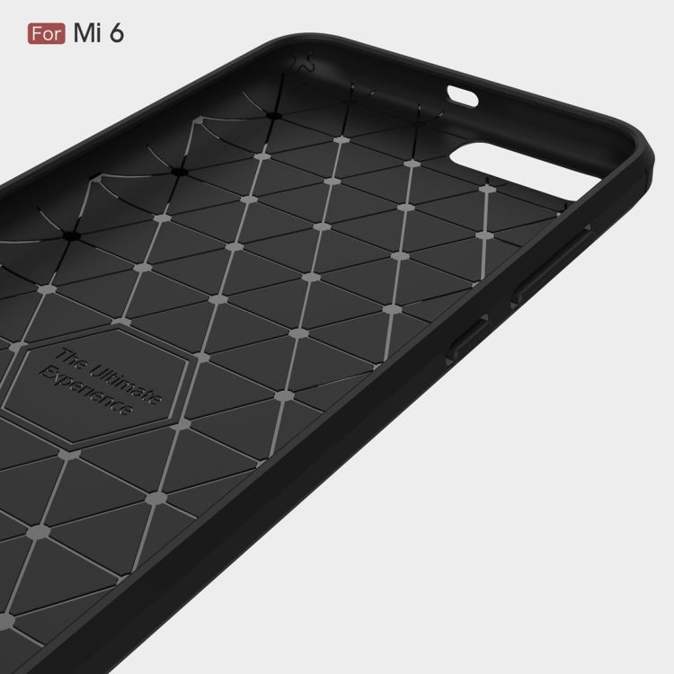 For Xiaomi  Mi 6 Brushed Texture Carbon Fiber Shockproof TPU Rugged Armor Protective Case