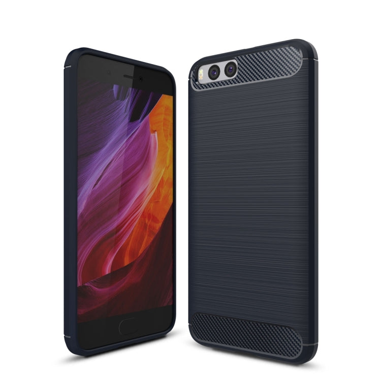 For Xiaomi  Mi 6 Brushed Texture Carbon Fiber Shockproof TPU Rugged Armor Protective Case