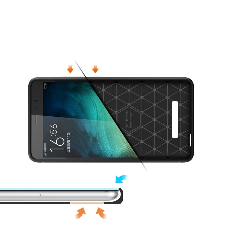 For Xiaomi  Redmi Note 3 Brushed Texture Carbon Fiber Shockproof TPU Rugged Armor Protective Case
