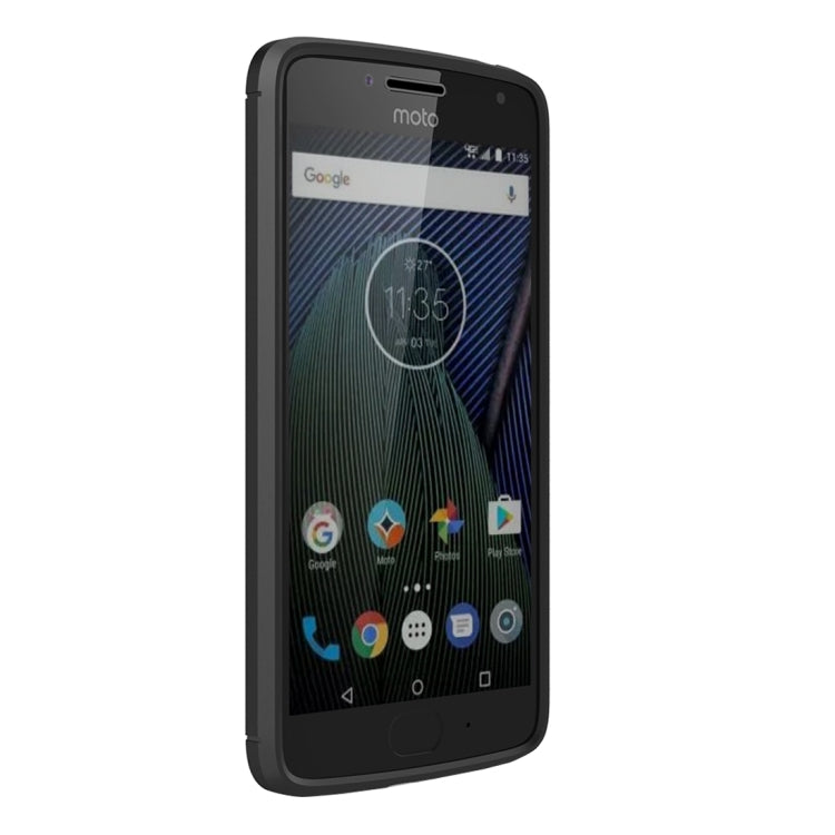 For Motorola Moto Gï¼ˆ5th Gen.ï¼‰ Brushed Carbon Fiber Texture Shockproof TPU Protective Cover Case