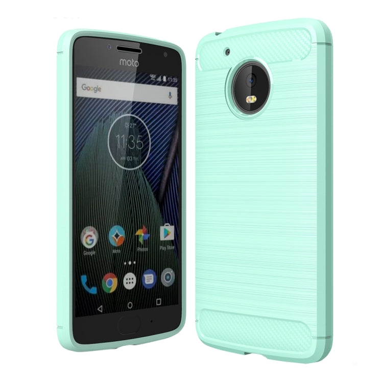 For Motorola Moto Gï¼ˆ5th Gen.ï¼‰ Brushed Carbon Fiber Texture Shockproof TPU Protective Cover Case