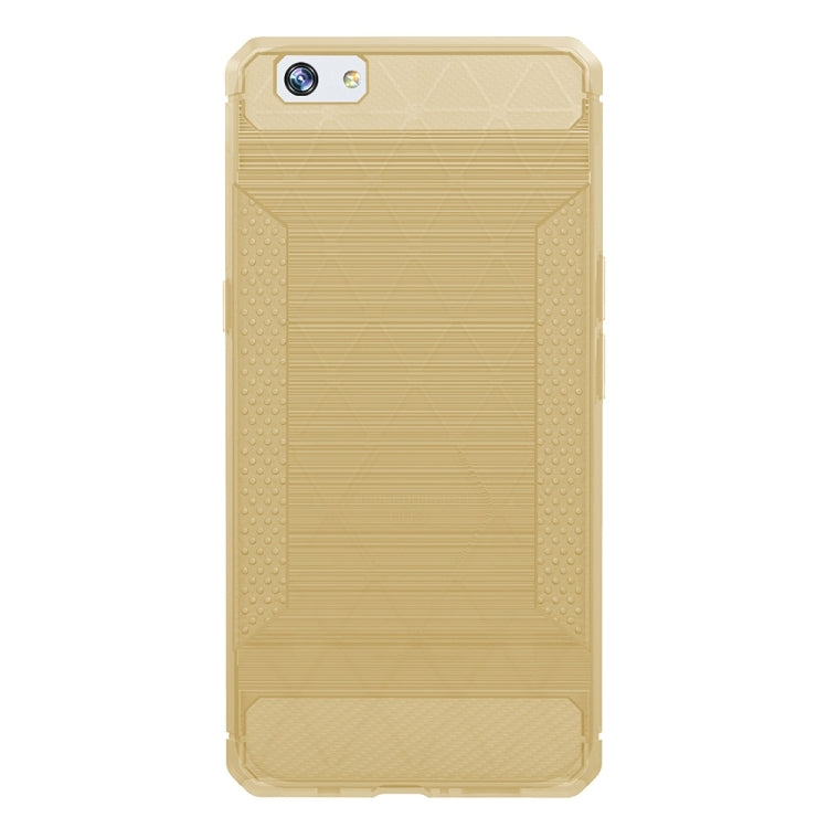 For OPPO  R9s Brushed Texture Carbon Fiber Anti-slip TPU Protective Cover Case