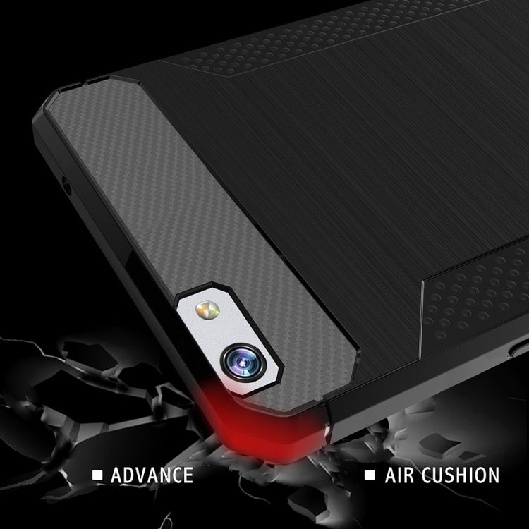 For OPPO  R9s Brushed Texture Carbon Fiber Anti-slip TPU Protective Cover Case