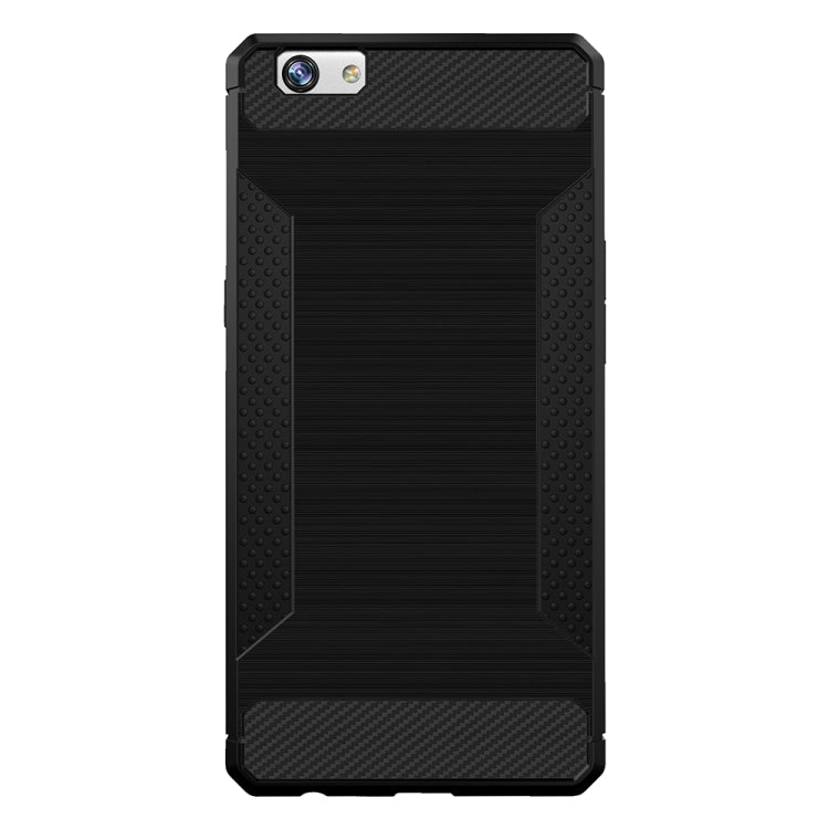 For OPPO  R9s Plus Brushed Texture Carbon Fiber Anti-slip TPU Protective Cover Case