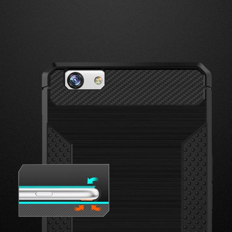 For OPPO  R9s Plus Brushed Texture Carbon Fiber Anti-slip TPU Protective Cover Case