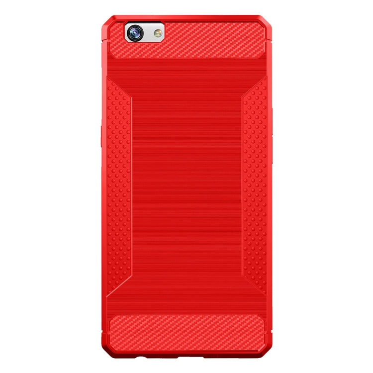 For OPPO  R9s Plus Brushed Texture Carbon Fiber Anti-slip TPU Protective Cover Case