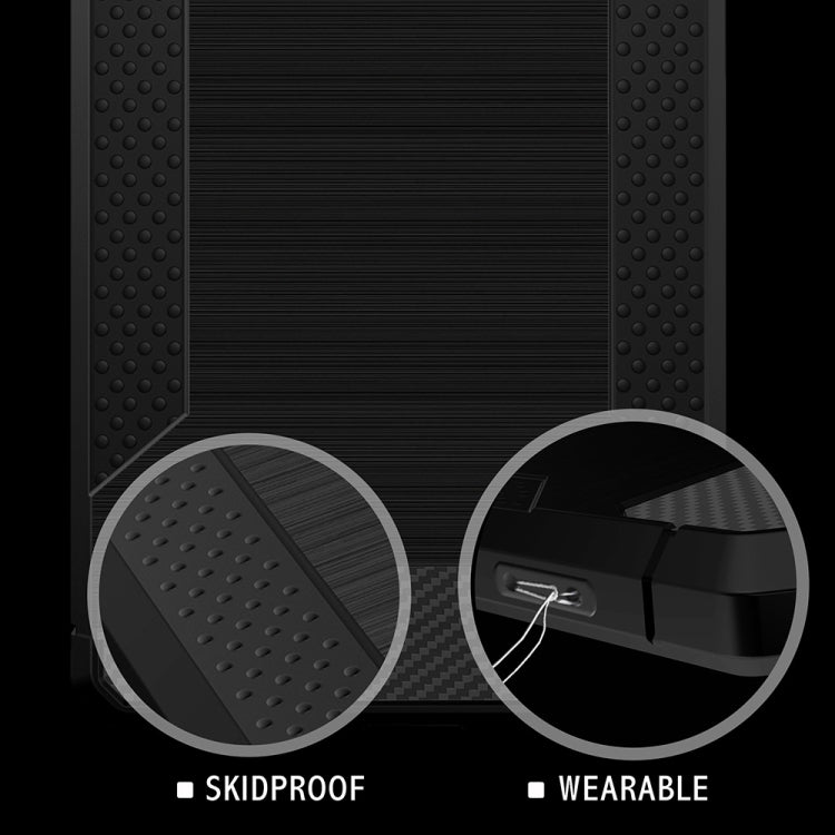 For OPPO  R9s Plus Brushed Texture Carbon Fiber Anti-slip TPU Protective Cover Case