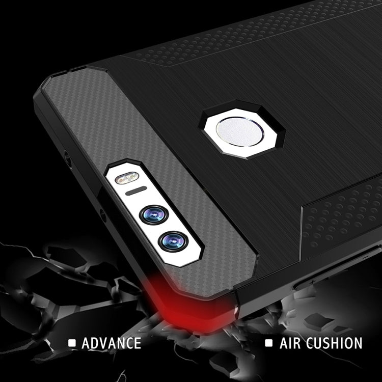 For Huawei  Honor 8 Brushed Texture Carbon Fiber Anti-slip TPU Protective Cover Case