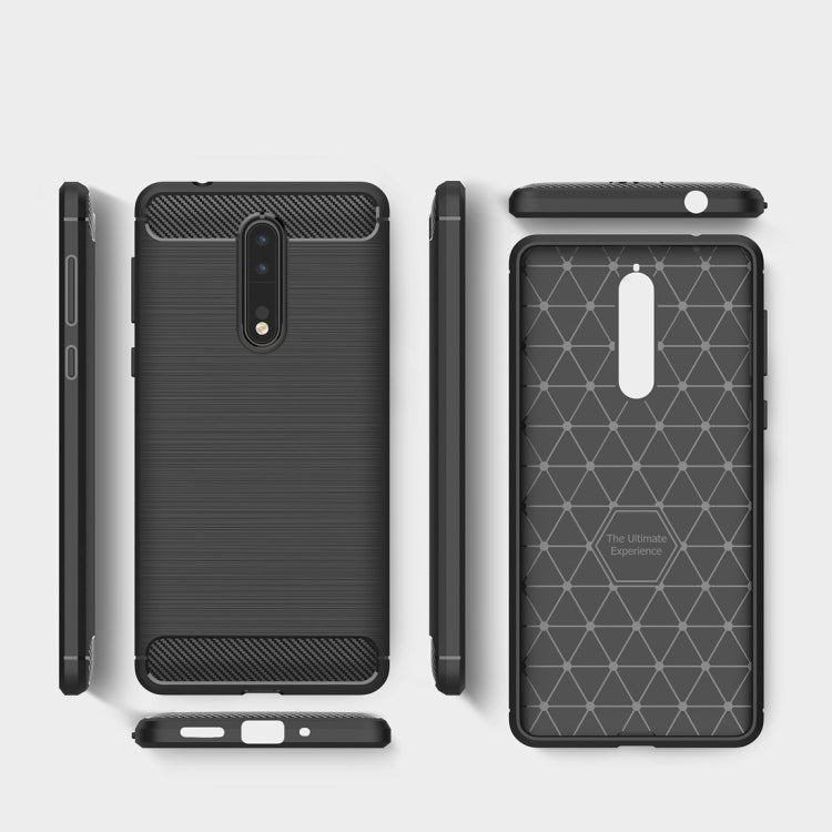 For Nokia 8 Carbon Fiber TPU Brushed Texture Shockproof Protective Back Cover Case