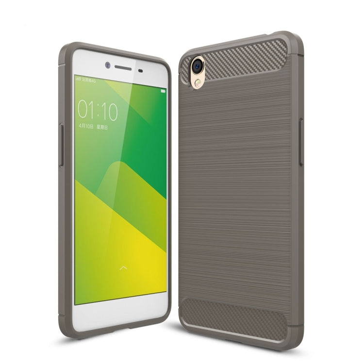 For OPPO  A37 Carbon Fiber TPU Brushed Texture Shockproof Protective Back Cover Case