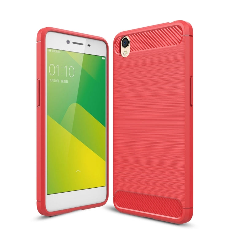For OPPO  A37 Carbon Fiber TPU Brushed Texture Shockproof Protective Back Cover Case