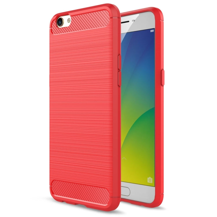 For OPPO  R9s Plus Carbon Fiber TPU Brushed Texture Shockproof Protective Back Cover Case