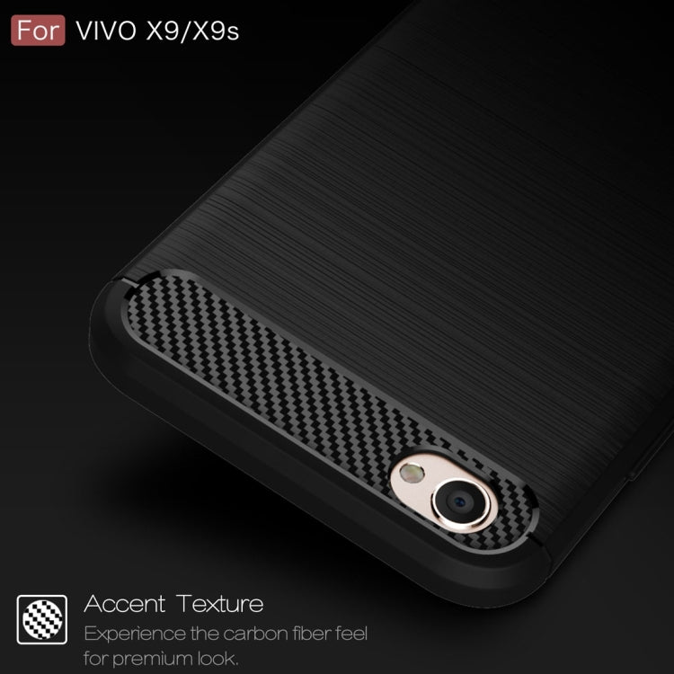 For Vivo  X9 & X9s Carbon Fiber TPU Brushed Texture Shockproof Protective Back Cover Case