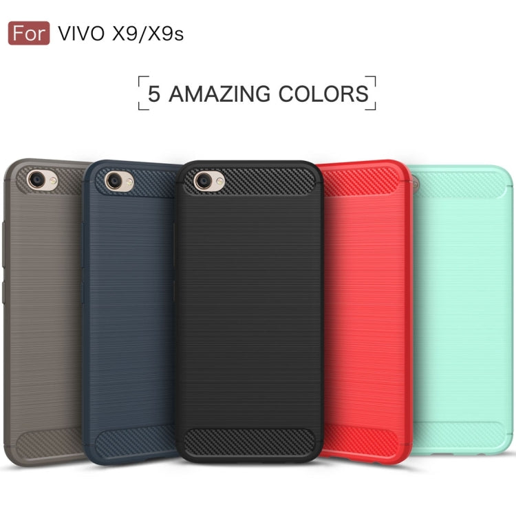 For Vivo  X9 & X9s Carbon Fiber TPU Brushed Texture Shockproof Protective Back Cover Case