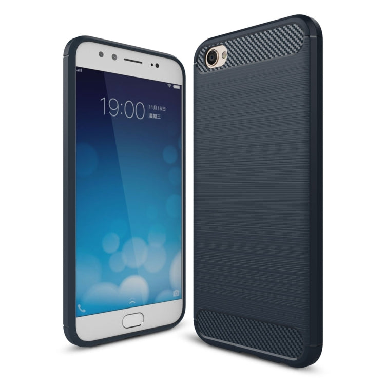 For Vivo  X9 & X9s Carbon Fiber TPU Brushed Texture Shockproof Protective Back Cover Case