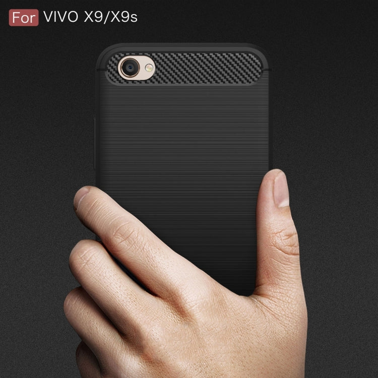 For Vivo  X9 & X9s Carbon Fiber TPU Brushed Texture Shockproof Protective Back Cover Case