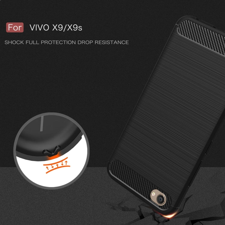 For Vivo  X9 & X9s Carbon Fiber TPU Brushed Texture Shockproof Protective Back Cover Case