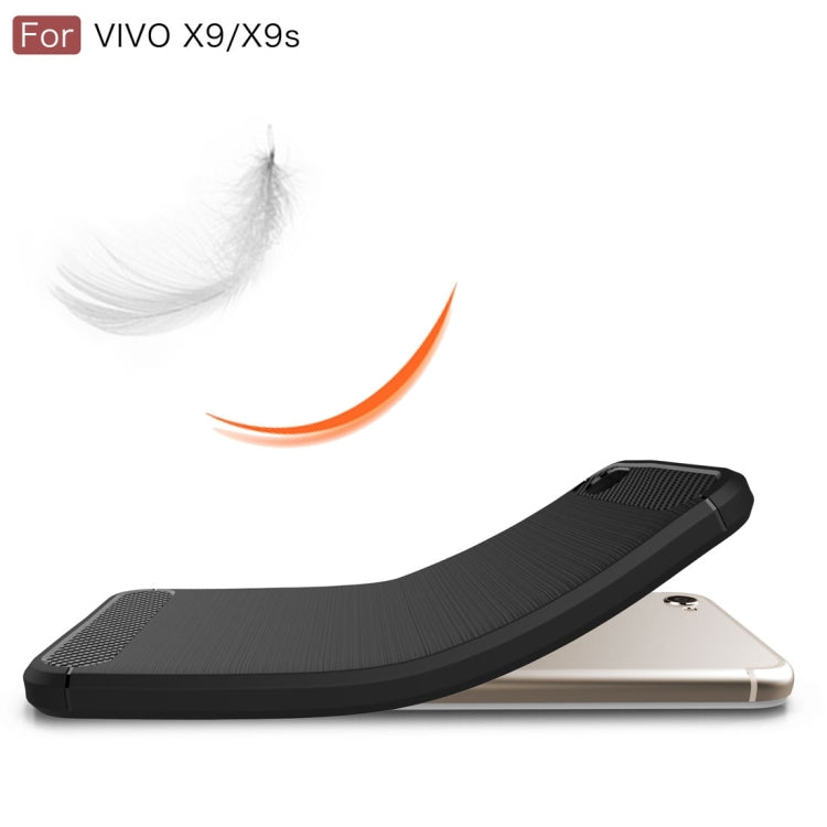 For Vivo  X9 & X9s Carbon Fiber TPU Brushed Texture Shockproof Protective Back Cover Case