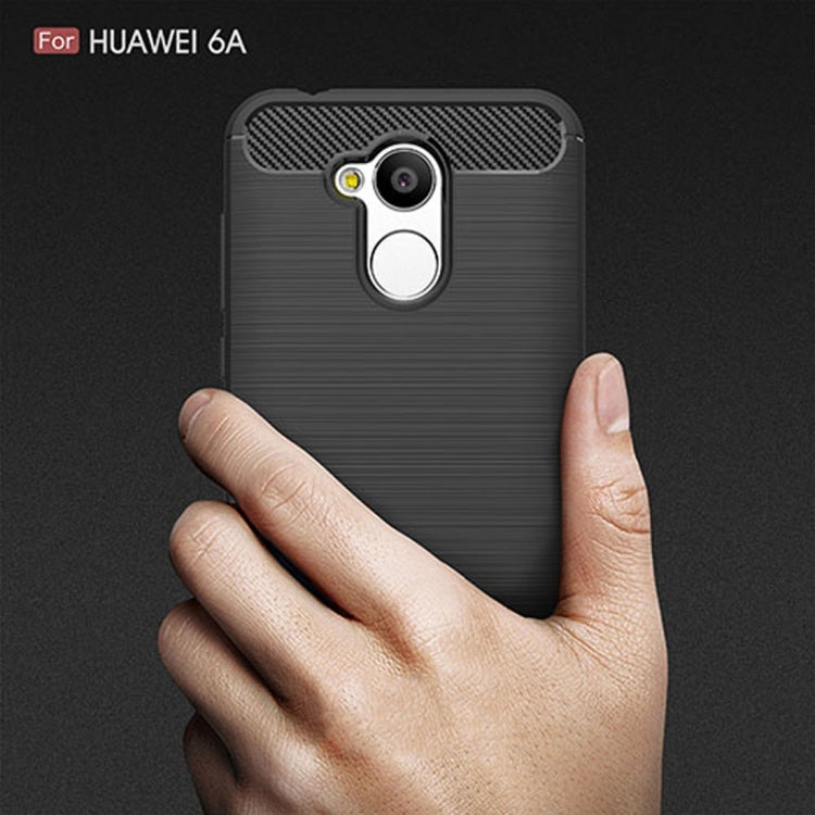 For Huawei  Honor 6A Carbon Fiber TPU Brushed Texture Shockproof Protective Back Cover Case