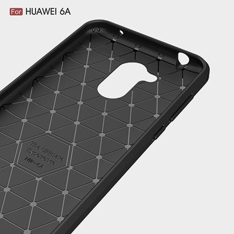 For Huawei  Honor 6A Carbon Fiber TPU Brushed Texture Shockproof Protective Back Cover Case