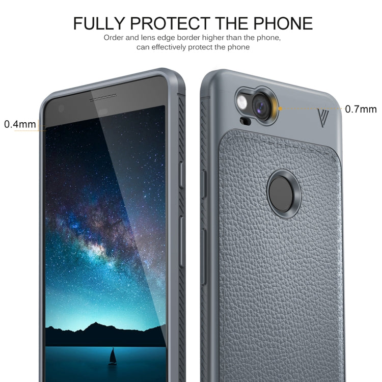 Lenuo for Google Pixel 2 Litchi Texture Full Coverage PU Leather + TPU Protective Back Cover Case