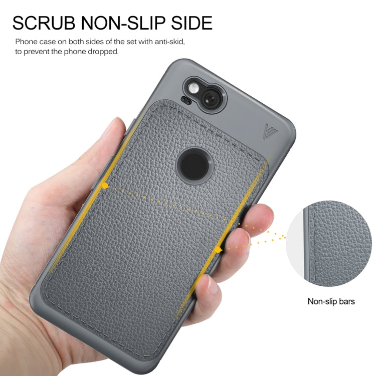 Lenuo for Google Pixel 2 Litchi Texture Full Coverage PU Leather + TPU Protective Back Cover Case