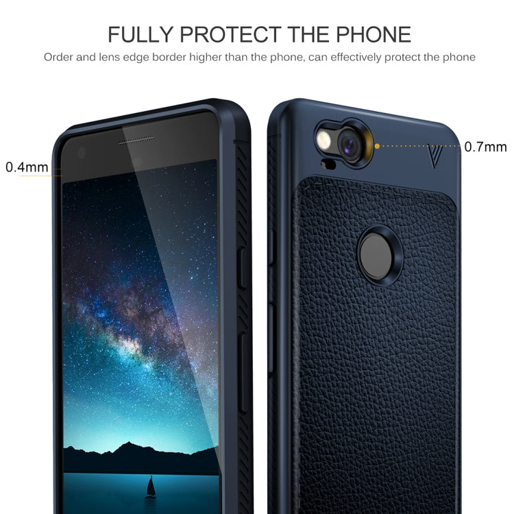 Lenuo for Google Pixel 2 Litchi Texture Full Coverage PU Leather + TPU Protective Back Cover Case