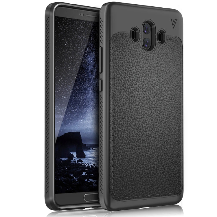 Lenuo for  Huawei Mate 10 Litchi Texture Full Coverage PU Leather + TPU Protective Back Cover Case