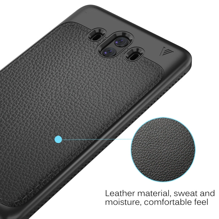 Lenuo for  Huawei Mate 10 Litchi Texture Full Coverage PU Leather + TPU Protective Back Cover Case