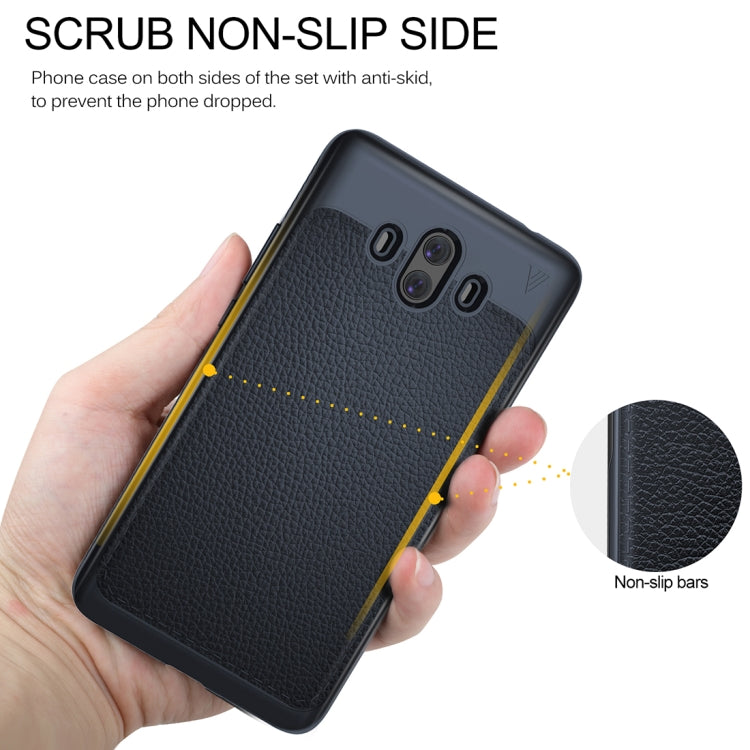 Lenuo for  Huawei Mate 10 Litchi Texture Full Coverage PU Leather + TPU Protective Back Cover Case