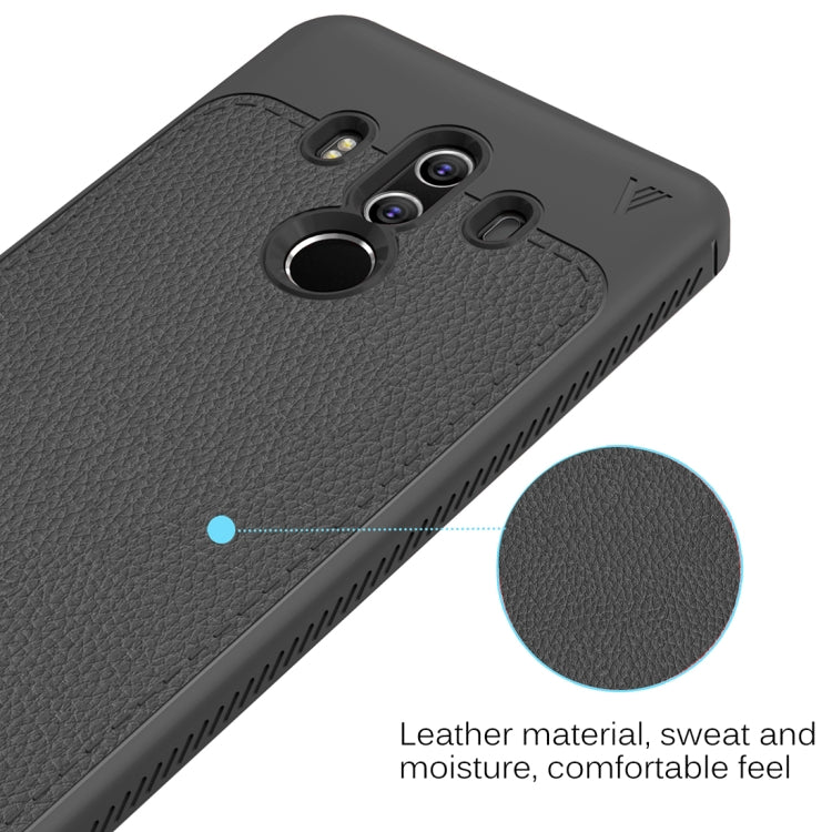 Lenuo for  Huawei Mate 10 Pro Litchi Texture Full Coverage PU Leather + TPU Protective Back Cover Case