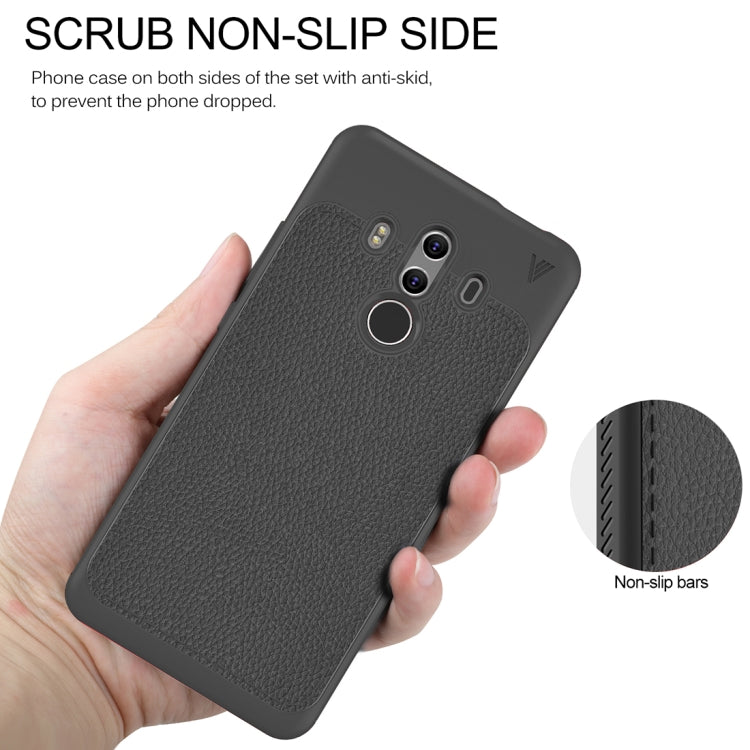 Lenuo for  Huawei Mate 10 Pro Litchi Texture Full Coverage PU Leather + TPU Protective Back Cover Case