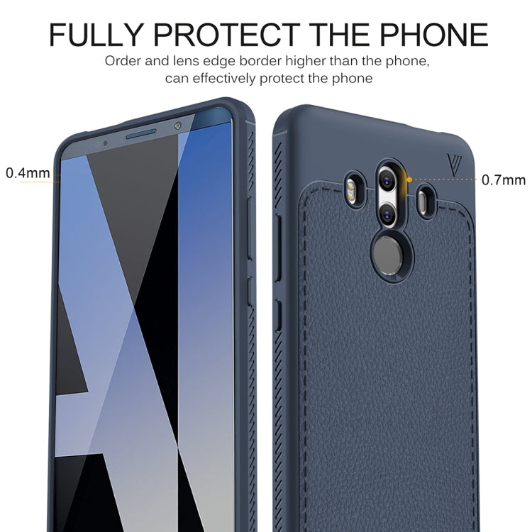 Lenuo for  Huawei Mate 10 Pro Litchi Texture Full Coverage PU Leather + TPU Protective Back Cover Case