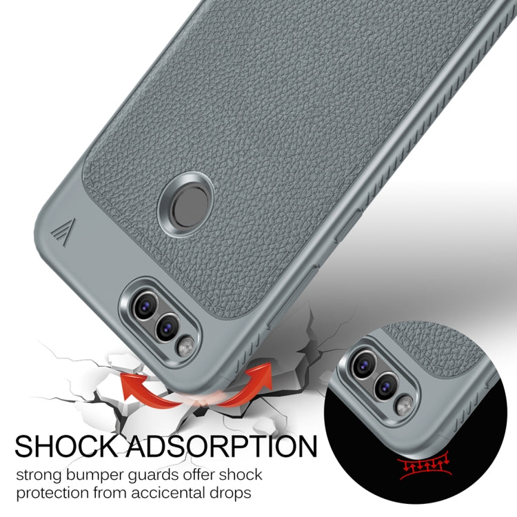 Lenuo for  Huawei Honor Play 7X Litchi Texture Full Coverage PU Leather + TPU Protective Back Cover Case