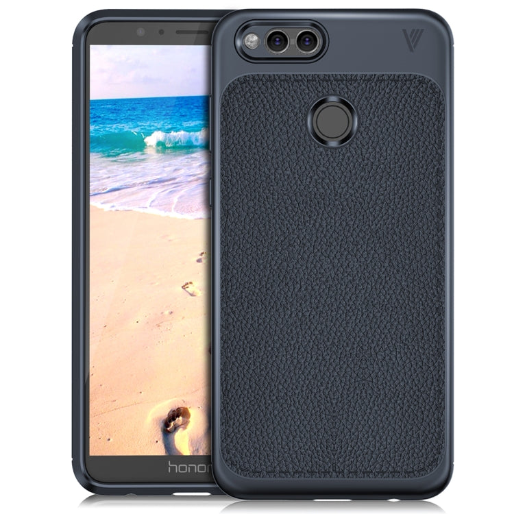 Lenuo for  Huawei Honor Play 7X Litchi Texture Full Coverage PU Leather + TPU Protective Back Cover Case