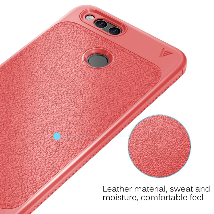 Lenuo for  Huawei Honor Play 7X Litchi Texture Full Coverage PU Leather + TPU Protective Back Cover Case