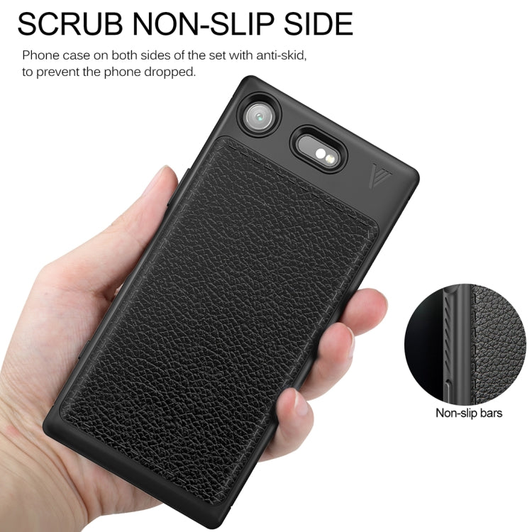 Lenuo for Sony Xperia XZ1 Litchi Texture Full Coverage PU Leather + TPU Protective Back Cover Soft Case