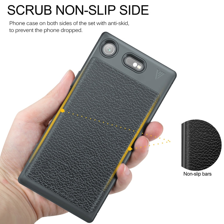 Lenuo for Sony Xperia XZ1 Litchi Texture Full Coverage PU Leather + TPU Protective Back Cover Soft Case