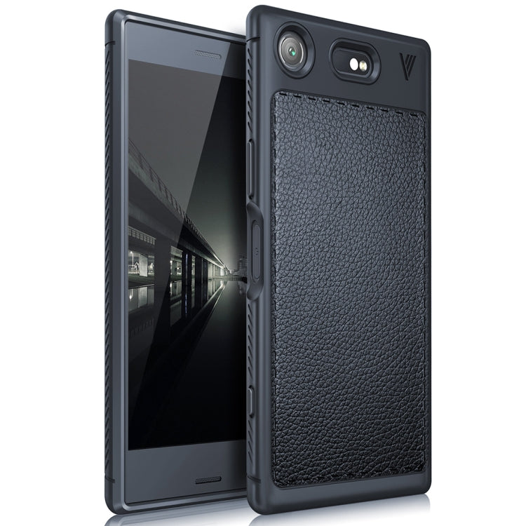 Lenuo for Sony Xperia XZ1 Litchi Texture Full Coverage PU Leather + TPU Protective Back Cover Soft Case