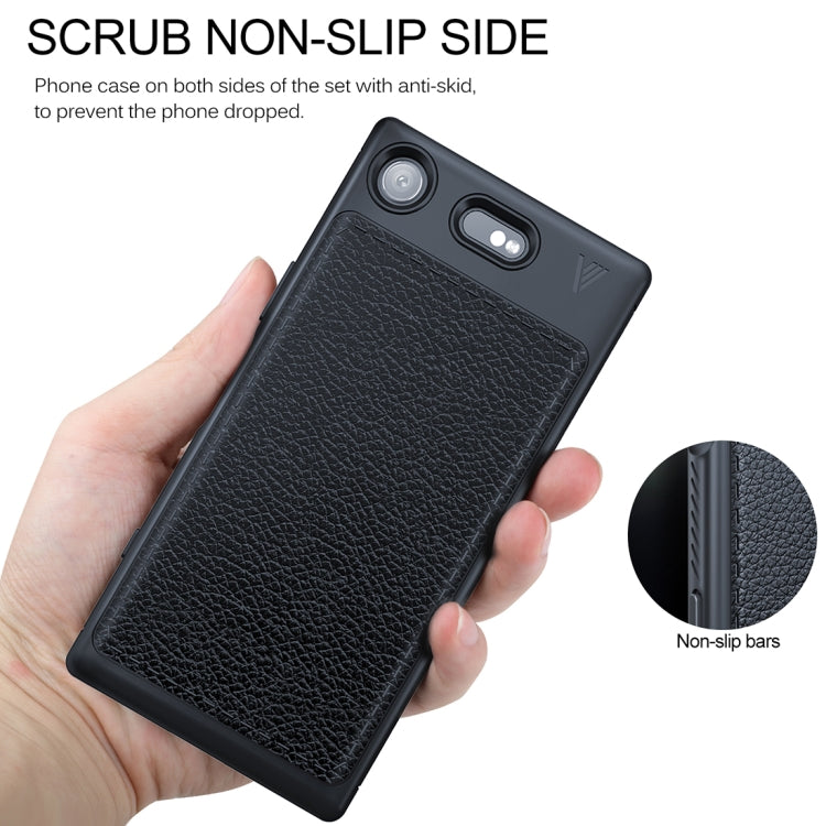 Lenuo for Sony Xperia XZ1 Litchi Texture Full Coverage PU Leather + TPU Protective Back Cover Soft Case